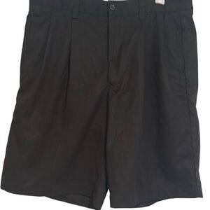 Dockers Black High-Rise Relaxed Fit Pleated Front Chino Shorts Mens Size 33